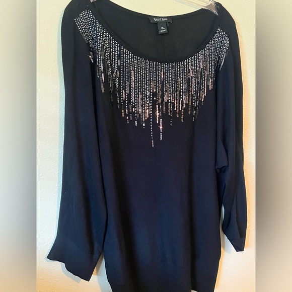 WHITE HOUSE BLACK MARKET Ladies Sweater with Sparkle Embellishments XL - Picture 5 of 14